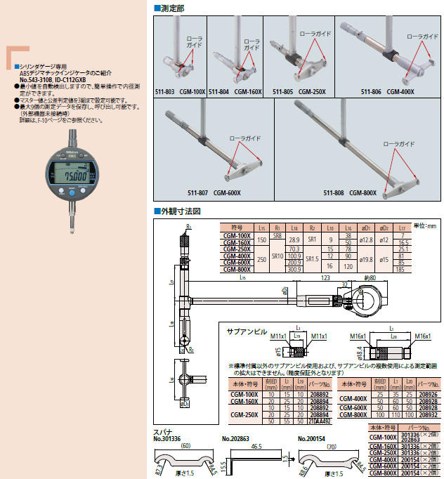 ミツトヨ 511-805 CGM-250X シリンダゲージ - 道具、工具
